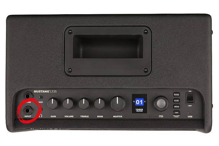Image of amp highlighting jacks