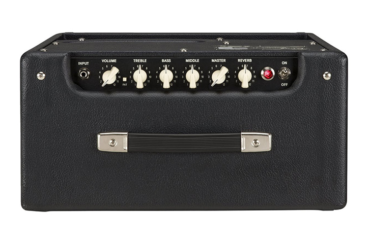 Visual of fender blues jr amp or boss katana with all knobs but master at noon